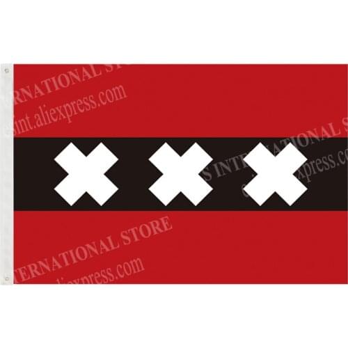 Holland the Netherlands Amsterdam City Flag 150* 90cm 3ft x 5ft Custom Banner Metal Holes Grommets