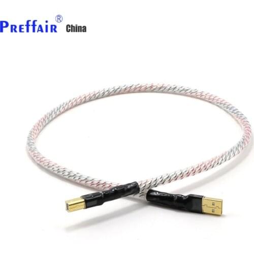 Hifi Top-rated Silver Plated + shield USB Cable High Quality Type A to Type B Hifi Data Cable