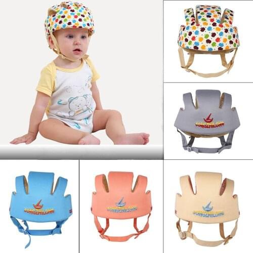Cotton Toddler Infant Safety Helmet Baby Hat Soft Adjustable Kids Head Protection Cap For Baby Boy Girl Running Walking Crawling