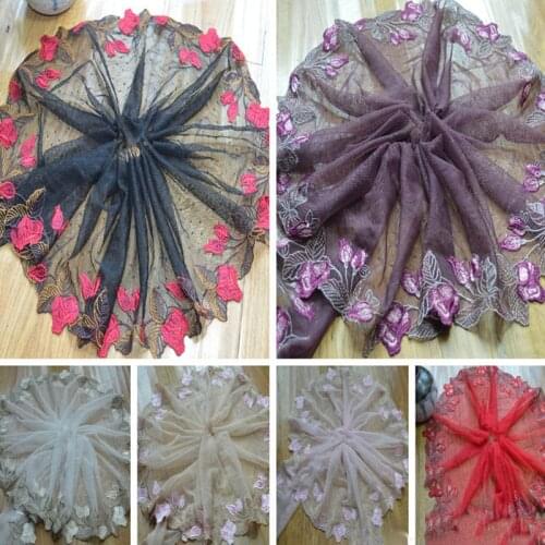 10meters Exquisite Flower White Black Purple Fabric Embroidery Lace Trim for Sewing Craft Materials Dress Clothing Accessories