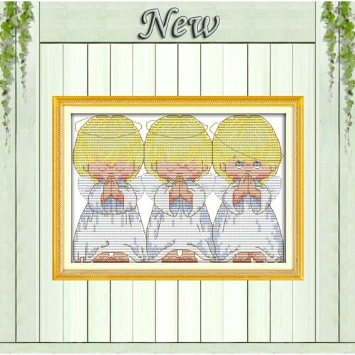The pray little angels baby painting Counted print on canvas DMC 14CT 11CT Cross Stitch Needlework kit Embroidery Set,home Decor