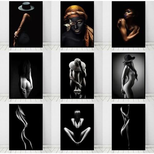 African Black Woman Art Canvas Paintings Posters and Prints Cuadro Wall Art Pictures for Living Room Decor