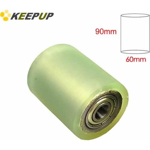 Furniture wheel.Diameter 60mm, length 90mm,PU polyurethane roller with bearing,Soft surface,Pipeline transmission Rubber wheel