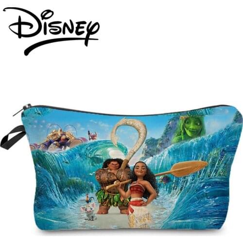 Disney Moana Makeup Bag Organizer Bag Portable Child Candy Bag High Quality Cartoon Lady Pouch Blue Cosmetic Bag Girl Women Gift