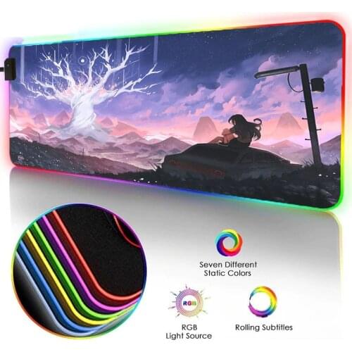Beautiful View Mouse Pads RGB LED Lighting and Normal Stitched Edge Rubber Pads Durable and Softy for Gamer