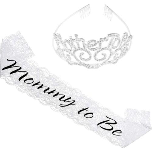 Mother to Be Tiara Crown Mommy to Be sash for Baby Shower boy girl Gender Reveal Future Expecting Mom Accessory Decoration Gift