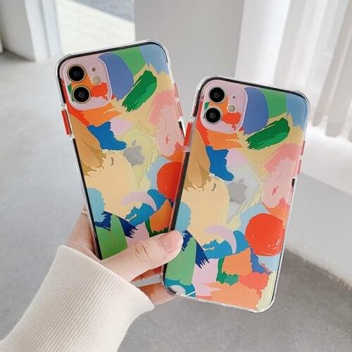 For iPhone 12 Pro Cases INS Graffiti Art Phone Case For iPhone 12 11 Pro Max XR XS Max 7 8 Plus SE 2020 X Soft Shockproof Coque