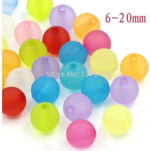 Wholesale Acrylic Frosted Bubblegum Chunky Beads Round Ball Spacer Beads 6 8 10 12 14mmFor Fashion Jewelry Making
