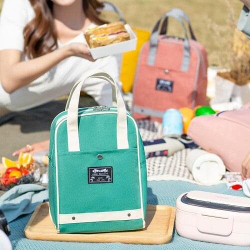 Portable Insulation Bag Cooler Drink Lunch Box Bento Zipper Pouch Women Waterproof Travel Outdoor Picnic Work Food Thermal Item