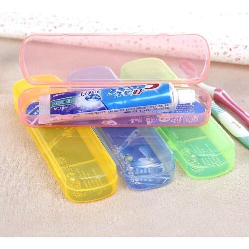 Portable Toothbrush Storage Box Candy Color Outdoor Travel Hiking Camping Toothrush Case Protect Storage Cute Box