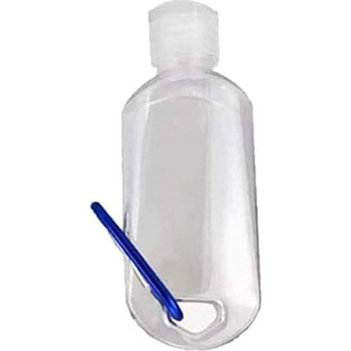 Transparent Hand Sanitizer Empty Bottle Portable Flip Plastic Bottle Travel Container Random Carabiner Color