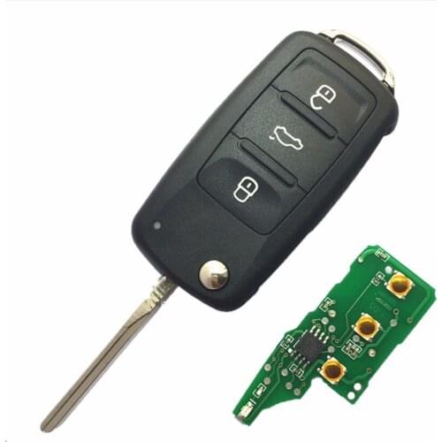 CHIZIYO Car Remote Key 3 Button 434Mhz For VW CADDY/Passat /GOLF/JETTA/SIROCCO/TIGUAN/TOURAN ID48 Chip