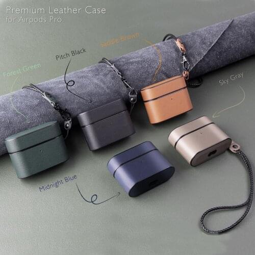 For Airpods Pro 2 1Accessories Luxury Airpods2 Earphone Genuine Leather Airpods Case Protector with Lanyard for Airpodspro Cases