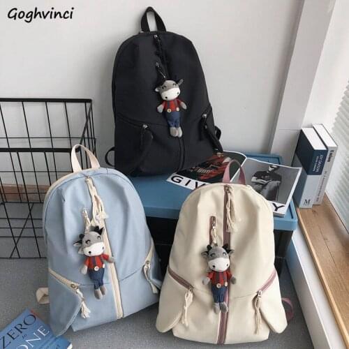 Backpacks Women Pockets Large Capacity Preppy Style Canvas Bag Student Leisure Travel Water-proof High Quality Couples Rucksack