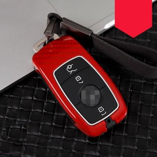 Alloy+Silicone Car Key Case For Mercedes Benz E S Class 2018 W213 Smart Keyless Remote Control Fob Protector Cover Keychain Bag
