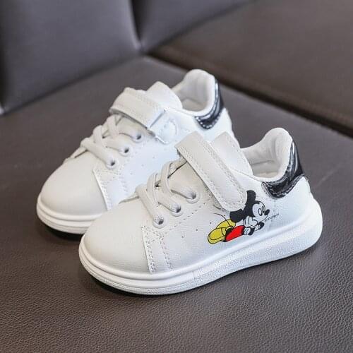 Disney Mickey mouse shoes girl ins casual shoes spring and autumn new white thick-soled all-match sneakers