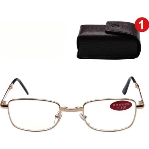 Viodream Stainless Steel Full Frame Travel Pocket Eyewear Slim Folding Foldable Reading Glasses+1.0+1.5+2.0+2.5+3.0+3.5+4