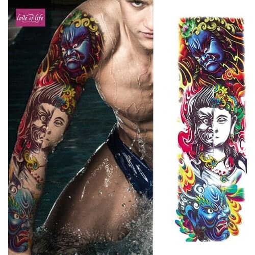 Temporary Tattoo Sleeve Designs Full Arm Waterproof Tattoos For Cool Men Women Transferable Tattoos Stickers On The Body Art