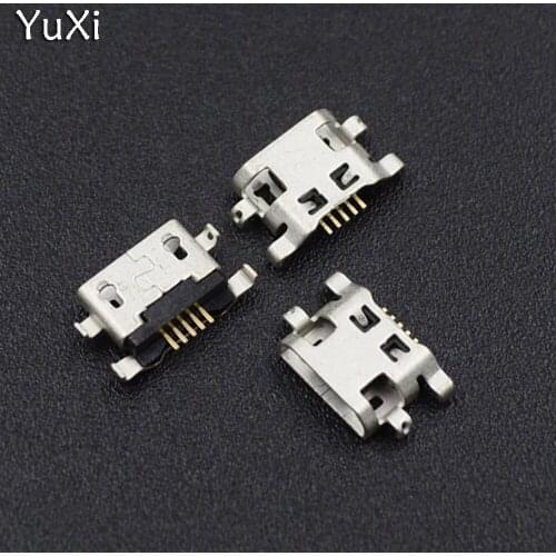 YuXi 10pcs/lot Micro USB 5pin B type Female Connector For HuaWei Lenovo Phone Micro USB Jack Connector 5 pin Charging Socket