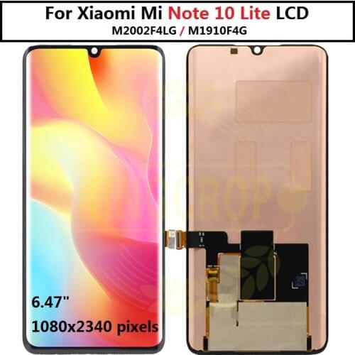 AMOLED for xiaomi Mi Note 10 Lite LCD Display Touch Screen Digitizer M2002F4LG M1910F4G Assembly For Xiaomi Mi Note10 Lite lcd