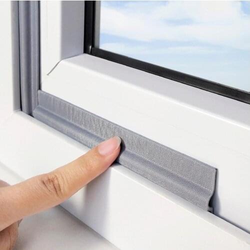Soundproof Slides Window Seal Strip Self-adhisive Cuttable Door Draft Stopper Weatherproofing Stripping Nylon Cloth Foam