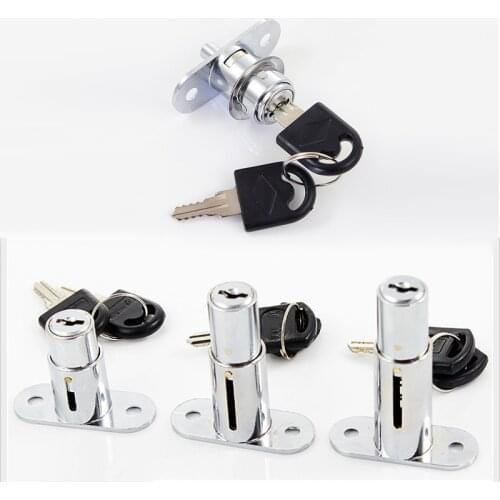 1Pcs Zinc Alloy Plunger Push Lock For Sliding Glass Door Showcase Lock Furniture Cabinet Lock Only/Universal Key Open The Lock