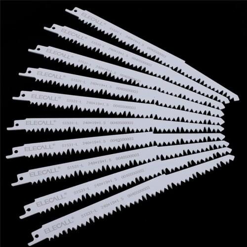 ELECALL 10pcs 150-240mm Alloy Steel Saw Blades Hard Wood Curve Cuttting for home DIY
