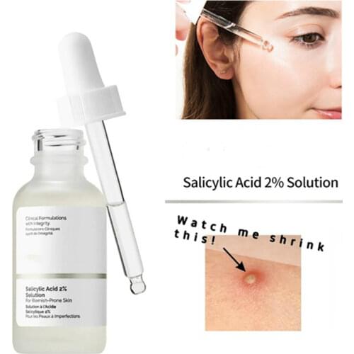 30ml Salicylic Acid 2% Solution Removes Acne Face serum Shrinks Pore Moisturizing Essence Fade Spot Brighten Face Skin Care