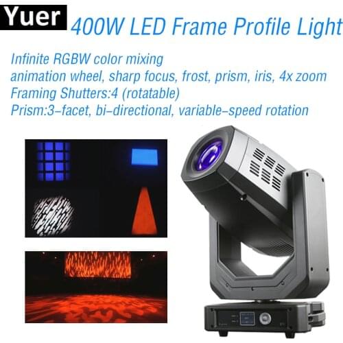 400W LED RGBW Frame Profile Moving Head Light DMX LED Professional Stage Moving Head Lighting DJ Disco Party Stage Lights