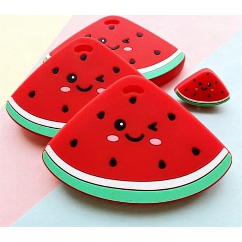 5/10PCS Watermelon Silicone Beads Teething Teether Accessories Food Grade wholesale Silicone Pandents DIY Teething Toys