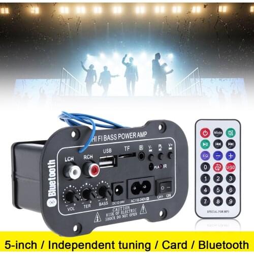 5Inch 25W HI-FI Bluetooth Car Audio Power Amplifier FM Radio Player Support USB SD DVD MP3 Input for Car Motorcycle Home Audio