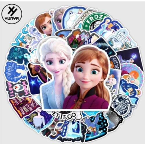 50 Pieces Cartoon Frozen Graffiti Stickers Tablet PC Luggage Car Scooter Refrigerator Decoration Stickers