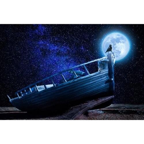 5D Diy Diamond Painting Cross Stitch Moon Bird on Boat Home Decor Full Rhinestones Mosaic Inlay Diamond Embroidery Handcraft