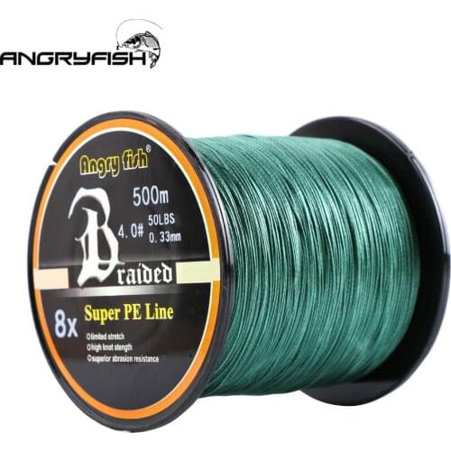 Angryfish Wholesale 500 Meters 8X Braided Fishing Line 8 Colors Super Strong PE Line