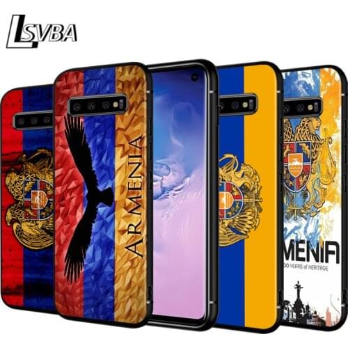 Armenian Flag For Samsung Galaxy Note 20 10 9 S10 Ultra S10E S9 S8 Plus A21S A51 A71 5G Black Phone Case