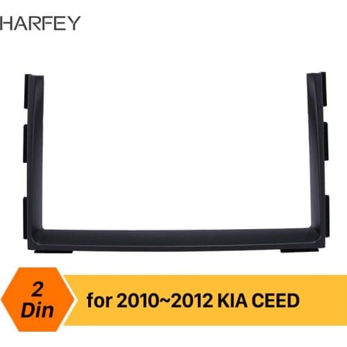 Harfey 2 Din Car Radio Fascia DVD Gps Decorative Frame for 2010 2011 2012 KIA CEED Dash Mount Surround Panel Trim Kit fitting
