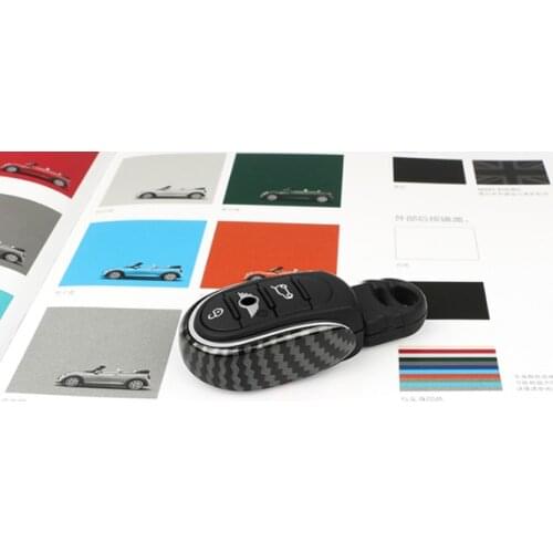 Auto Styling Alloy Key Case Cover Chain Carbon Union Jack Fit MIN F54 F55 F56 F57 F60 Clubman Countryman Car Accessories