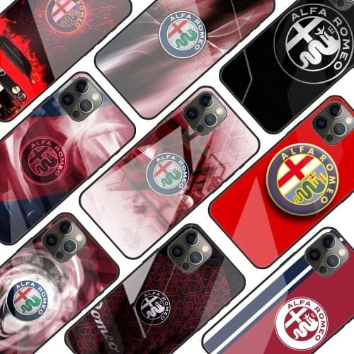 Alfa romeo giulietta Italy Car Glass Phone Case for iPhone 11 12 Pro XR X 7 8 XS Max 6 6S Plus SE 2020 Mobile Phones Cover Coque