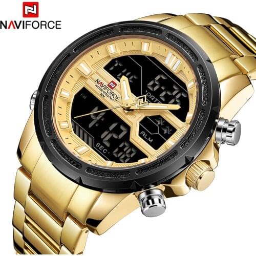 NAVIFORCE New Brand Mens Fashion Sport Watches Men Quartz Analog LED Man Leather Military Waterproof Watch Relogio Masculino