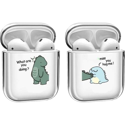 For Airpods 1 Case Cute Cartoon Dinosaur Couple Airpod Case TPU Cover Compatible with AirPods 1/2 Wireless Charging Case Cute