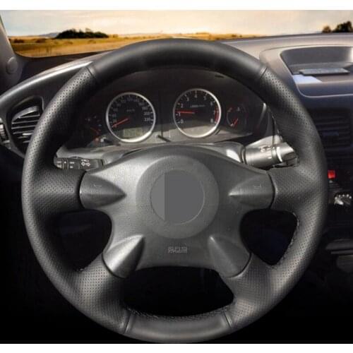 For Nissan Almera (N16) X-Trail (T30) Primera (P12)Terrano 2 Pathfinder Paladin Black Artificial Leather Steering Wheel Cover