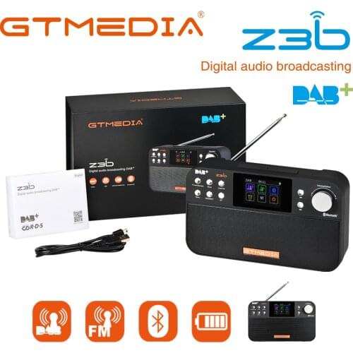 GTMEDIA Z3B Z3 Digital Receiver Portable DAB+ Stereo Radio Receptor With 2.4 Inch TFT Display Bluetooth Alarm Clock