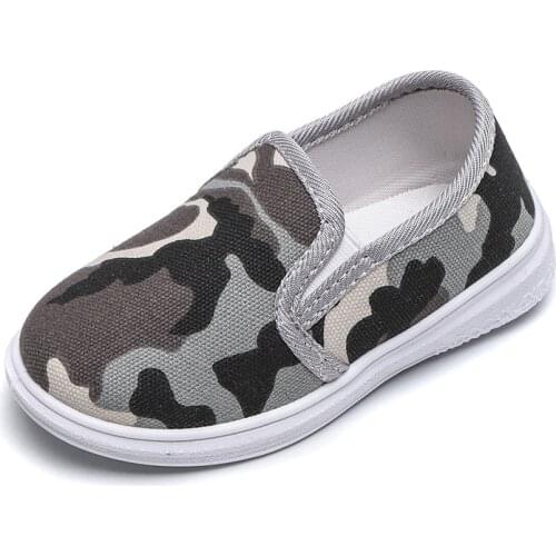 1-8T Kids Shoes Children Sneakers Camouflage Canvas Shoes Boys And Girls shoes Student School Casual Sport Shoes Boy green gray
