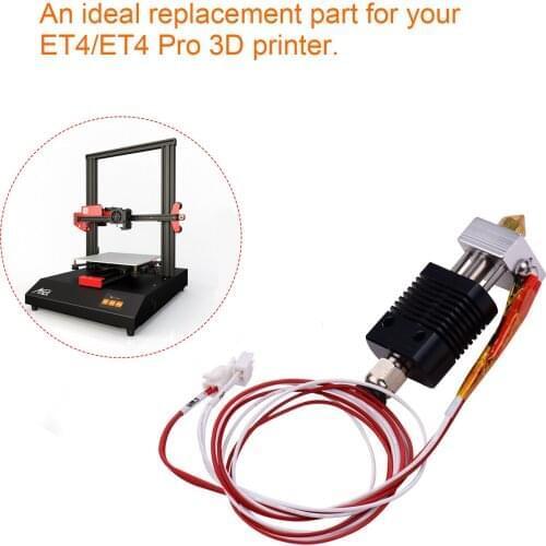 Extruder Kit Hot End Set 3D Printer Full Metal Hotend with 0.4mm Nozzle 100K Thermistor Heatsink Wire 24V Compatible with ET4