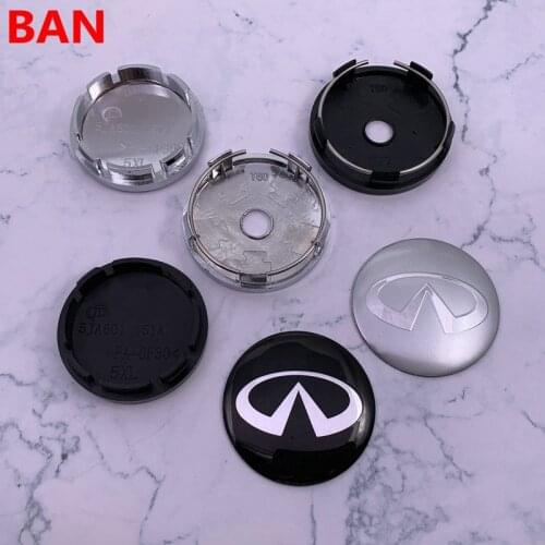 4pcs 56mm 60mm Infiniti logo car emblem Wheel Center Hub Cap Rim refit Creative badge covers decoration black & silver sticker