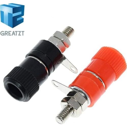 GREATZT 10PCS/LOT Terminal Blocks JS-910B 4mm Amplifier Terminal Connector Binding Post Banana Plug Jack Mount Black