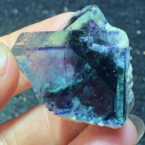29.4gNatural green purple heart fluorite ore home decoration ring vein healing geology teaching CRYSTAL QUARTZ GEM
