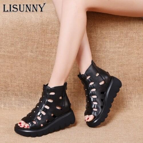 Женские ботильоны на танкетке LISUNNY China At AliExpress