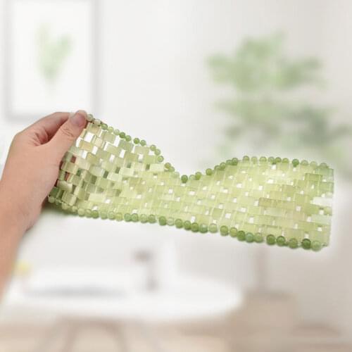 Natural Jade Eye Mask Cooling Cold Therapy Eyes Massage Sleeping Relaxation Anti Aging Puffiness Blindfold Shade Cover With Gift