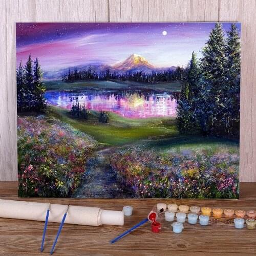 Natural Scenery Reverie Coloring By Numbers Painting Kit Acrylic Paints 50*70 Boards By Numbers Decorative Handiwork
